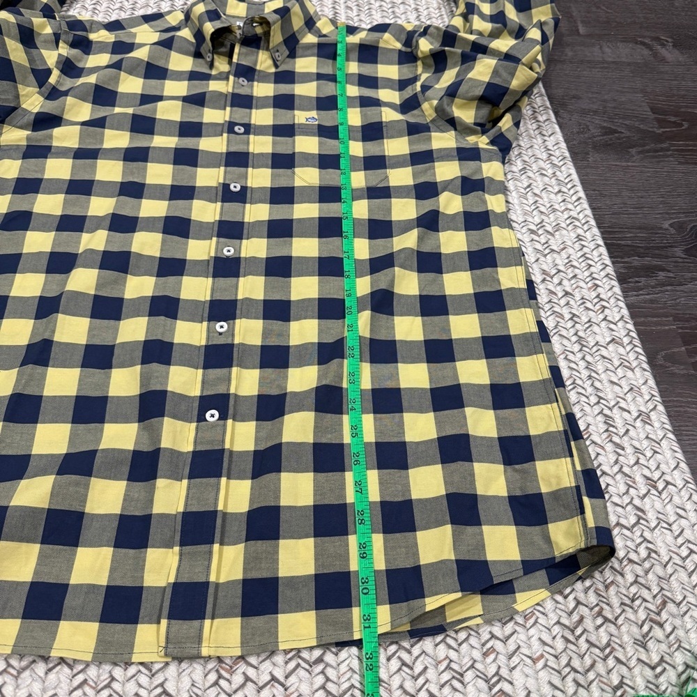 Southern Tide Yellow and Blue Checkered Classic Fit Button Down Long Sleeve - Picture 11 of 12